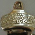 COCA COLA Bottle Opener brass COKE works POLISHED finish screws included heavy