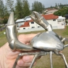 BIG MUD CRAB solid brass silver plated heavy decor stunning 10 " hand made B