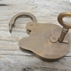 Vintage style PADLOCK & Keys Solid Brass Antique age Lock pair hand made 4" lock BOX Antique Vintage style SKELETON Keys Safe Lock