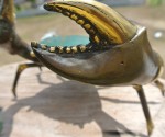 MUD CRAB solid brass green bronze heavy decoration stunning 10" hand made nice