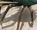 MUD CRAB solid brass green bronze heavy decoration stunning 10" hand made nice