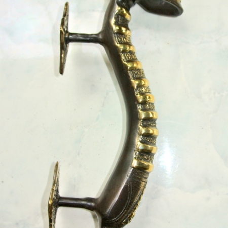 medium SKULL handle DOOR PULL spine solid BRASS old vintage bronze style 280mm B