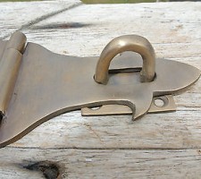 2 small latch vintage old style house BOX antiques catch hasp chest heavy 8 cm bronze patina 3" inches