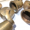 price includes FREE FREIGHT world wide 6 to 10 days 4 big solid brass CUP castors for antiques replacement tables made of solid brass original never used Size: 90mm HIGH INSIDE TOP diameter 42mm wheel diameter 50mm x 25mm bucket 50mm x 40mm