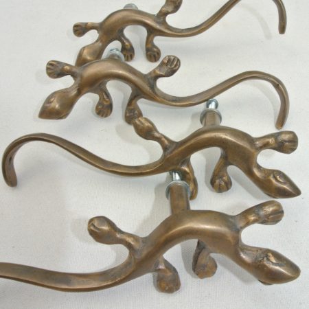4 GECKO handles small solid BRASS pulls old look