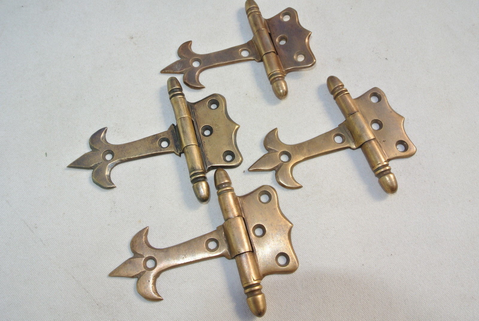 small heavy hinges old aged style solid Brass DOOR heavy finials box watson 45L 