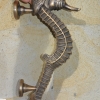Large SEA HORSE solid brass door antique old style heavy house PULL handle 14" B