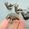 4 small FROG KNOBS pulls handles antique solid heavy brass drawer knob 36 mm