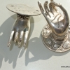 2 Buddha Pulls handle Fingers silver brass door antique old style HAND knobs 2.1/4"