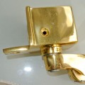 large POLISHED square TOE CUP Castors heavy solid brass foot castors table chair wheel old style 38 mm