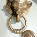 Heavy ELEPHANT trunk front Door Knocker SOLID BRASS old style house Stunning