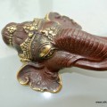 elephant DOOR handle pull solid brass hollow old vintage style look 13" aged