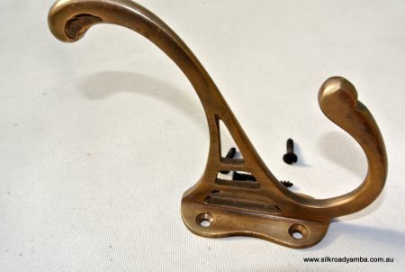 COAT HOOKS solid brass old style 4" Deco hall stand vintage style heavy