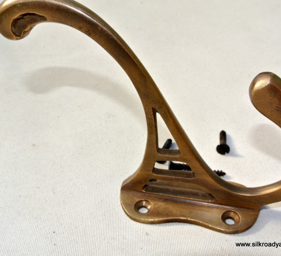 COAT HOOKS solid brass old style 4" Deco hall stand vintage style heavy