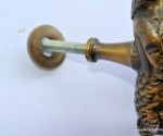 small MERMAID heavy KNOB aged old solid Brass PULL knobs kitchen 2.1/2"