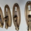 4 pulls drops handles antique style solid brass vintage old replace drawer small door heavy