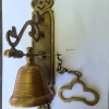 Large BELL front door heavy Vintage style 10 "antique look solid brass aged Chain nice sound