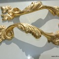 d brass heavy pulls handles DOOR antique solid brass vintage french style 11" old replace