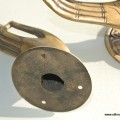 2 Pull handle hands fingers brass door antique old style knob hook 4.1/2" cast