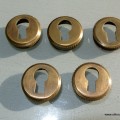 5 KEY hole covers aged old stye vintage antique look solid heavy brass aged escutcheon 19mm
