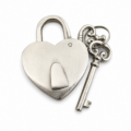 2 Vintage Heart Shape Padlocks Solid Brass Wedding Love Lock w/ 4 Keys
