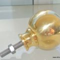 heavy solid Brass BED KNOBS 3" high old style COT hollow heavy vintage polished