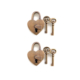 2 Vintage Heart Shape Padlocks Solid Brass Wedding Love Lock w/ 4 Keys