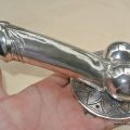 SILVER plated large penis DOOR PULL or HOOK hand made brass 9 " handle