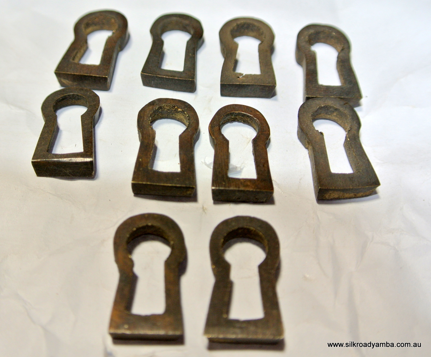 10 recessed KEY hole covers aged watson1612 old stye solid brass 19mm escutcheon 