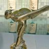 POLISHED BRASS CAR emblem over size MASCOT Replica of ROLLS ROYCE FLYING LADY EMBLEM. Same shape as from the famous car but larger hand made from brass Spirit of Ecstasy Old style. Very nice item. Heavy. Antique looking. 7 inches high Size 190mm high x 175mm x 140mm approx base 75mm across