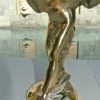 POLISHED BRASS CAR emblem over size MASCOT Replica of ROLLS ROYCE FLYING LADY EMBLEM. Same shape as from the famous car but larger hand made from brass Spirit of Ecstasy Old style. Very nice item. Heavy. Antique looking. 7 inches high Size 190mm high x 175mm x 140mm approx base 75mm across