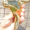 small BULL COAT HOOK solid POLISHED brass antiques vintage old style 6" hook heavy