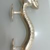 small SKULL handle DOOR PULL spine solid BRASS silver plate 210mm