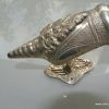 large SKULL handle DOOR PULL spine solid BRASS old vintage style SILVER 12 " long