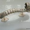 large SKULL handle DOOR PULL spine solid BRASS old vintage style SILVER 12 " long
