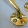 4 small POLISHED heavy " D " pulls handles DOOR antique solid brass vintage style old replace drawer