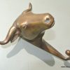 small BULL COAT HOOK solid age brass antiques vintage old style 6" hook heavy