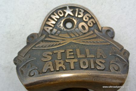 STELLA ARTOIS beer Bottle Opener brass AGED finish screws included heavy