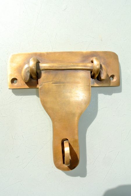 5" Old latch vintage style house 12.5 cm BOX antiques box for padlock catch hasp DOOR Key heavy bronze patina very heavy