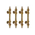 4 Solid Brass Door Pull Handles 12" Vintage Aged Spun Brass Light Weight Patina Door Handles