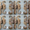 8 aged small 'S " snake hinges vintage aged style solid Brass DOOR BOX restoration heavy