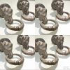8 small ELEPHANT pulls handles antique solid brass vintage drawer knobs ring 36 mm
