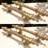 4 Handles DOOR PULL spun solid BRASS old vintage antique style amazing 12 "2 pair