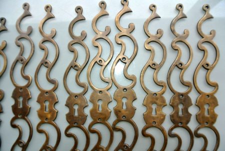 10 large key hole covers 12 " french antiques 30 cm style padlock Vintage stye solid pure brass heavy box furniture escutcheon hand made