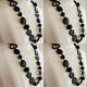 4 Resin necklace BLACK hand made stunning fashion jewellery bead NEW light