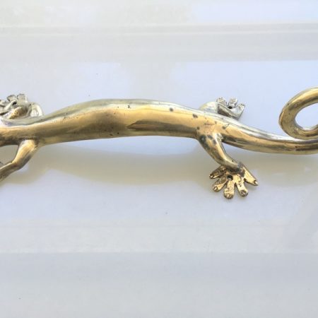 Large GECKO 40 cm solid pure solid hollow brass door antique old style house PULLS handles 16 " inch bronze patina