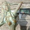2 skinny MERMAID solid brass door PULL old style heavy house PULL handle 15" aged PAIR