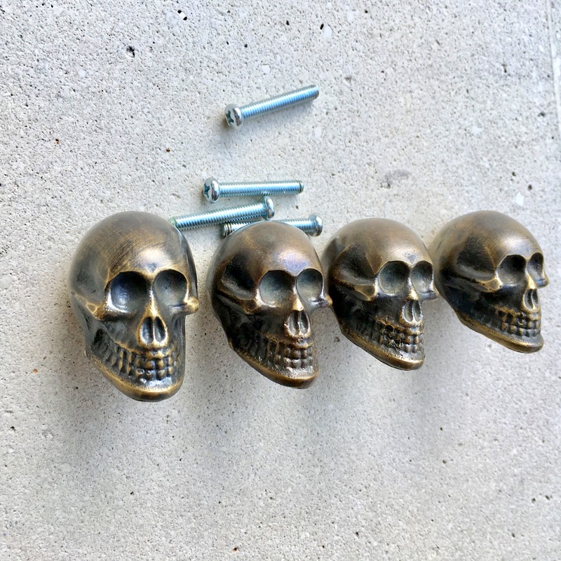 Cm Gothic Finger Pull Solid Brass 1 3, Skull Cabinet Knobs