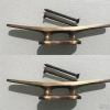 2 CLEAT tie downs solid heavy brass boat cars tieing rope hooks hand made ship 5.1/2"