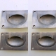 4 heavy RECESSED pulls handles BOX antique solid brass vintage old replace drawer 3.1/2" bronze patina